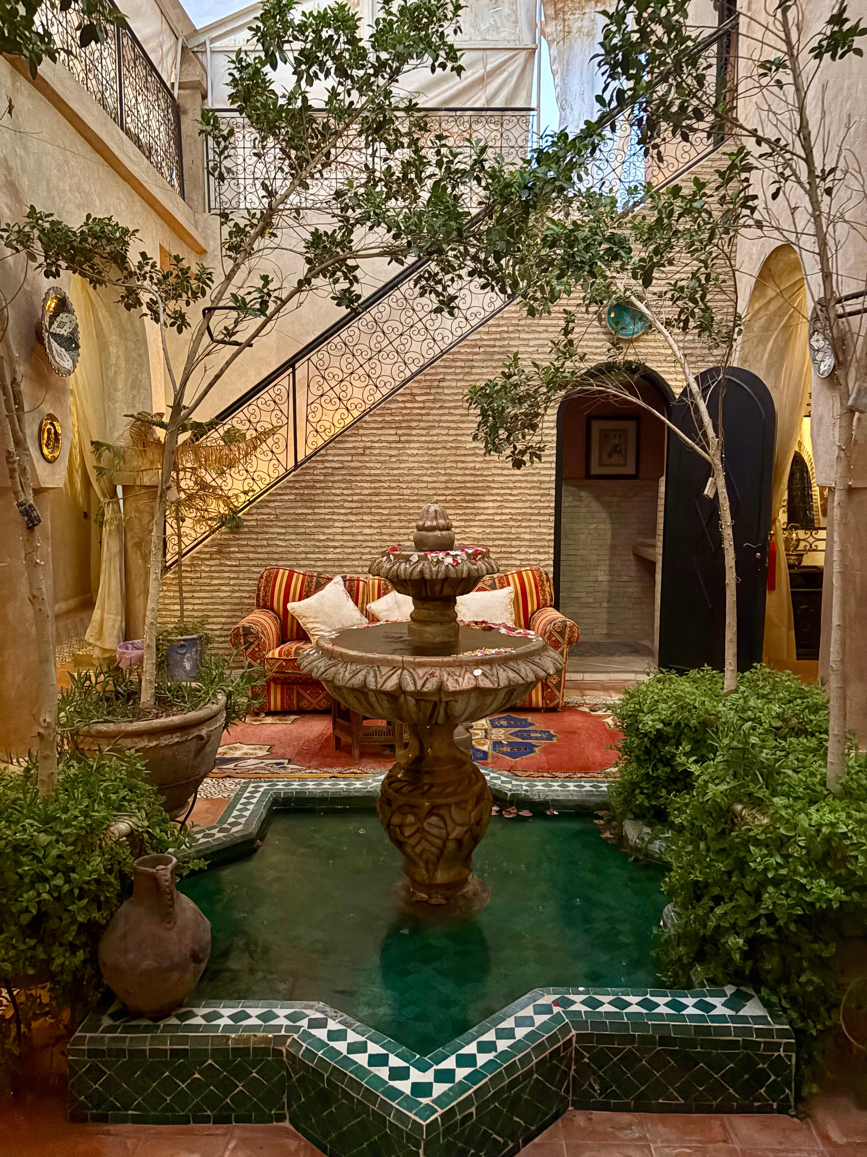 Private Riad pool with sun loungers