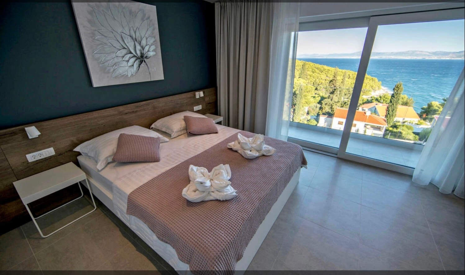 Villa bedroom with sea view