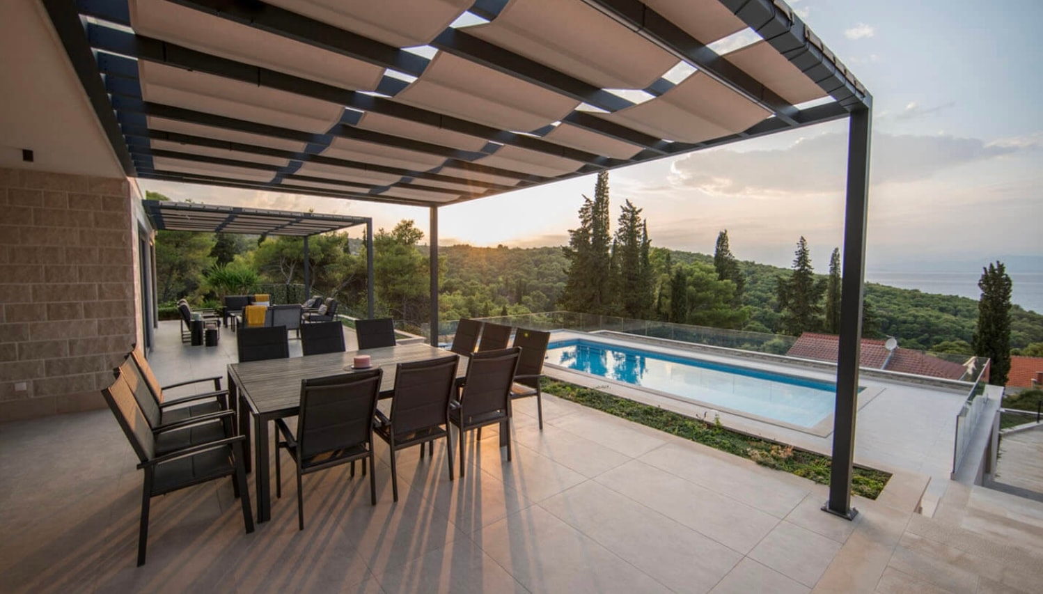 Balcony with two chairs overlooking the Adriatic